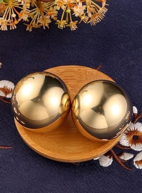 大号纯黄铜实心铜球456厘米健身球中老年人按摩保健球高档手把件