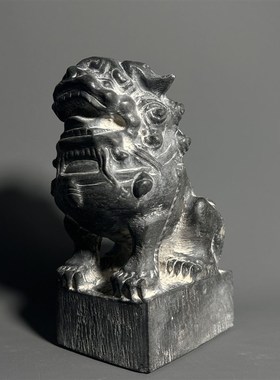 仿古唐狮石雕家庭办公把件雕塑复古古风石狮子精品手工摆件饰品