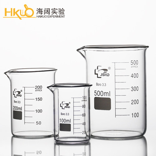 玻璃烧杯 耐高温带刻度小量杯家用喝水杯化学实验器材25-1000毫升 - 图1