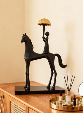 中古风马背女孩摆件客厅电视柜玄关酒柜雕塑马年装饰乔迁新居礼品