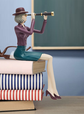 现代简约人物摆件文艺青年摆件装饰品工艺品书架装饰品样板饭软装