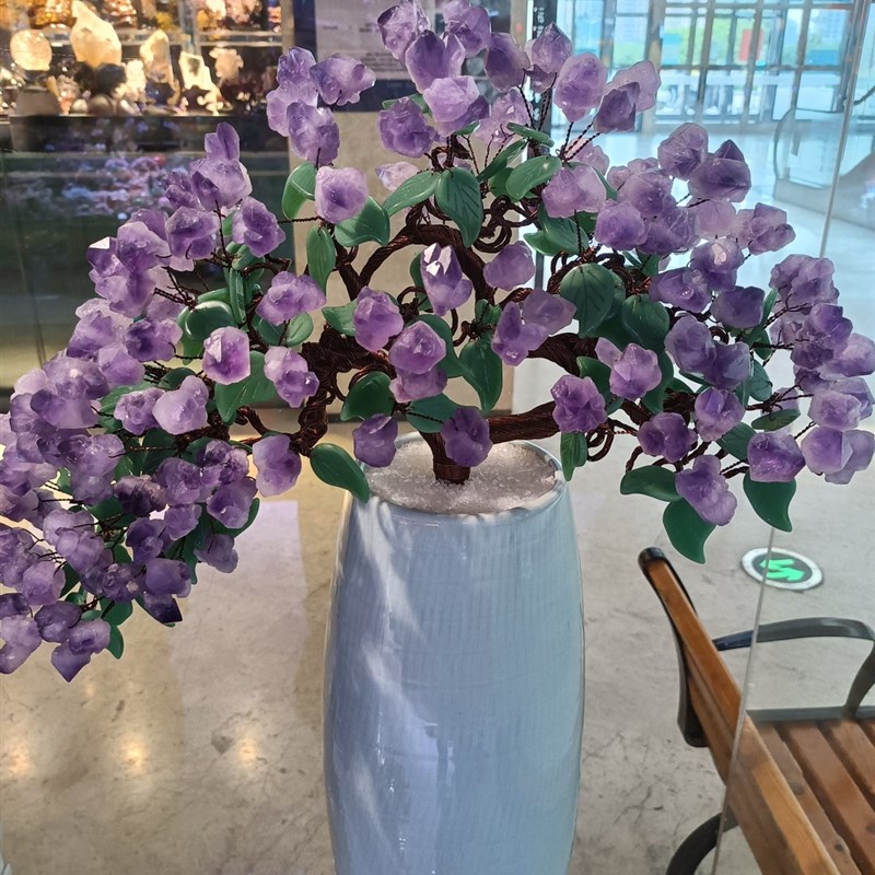 天然紫水晶大号落地摆件客厅酒柜玄关装饰开业乔迁新居结婚送礼品 - 图2