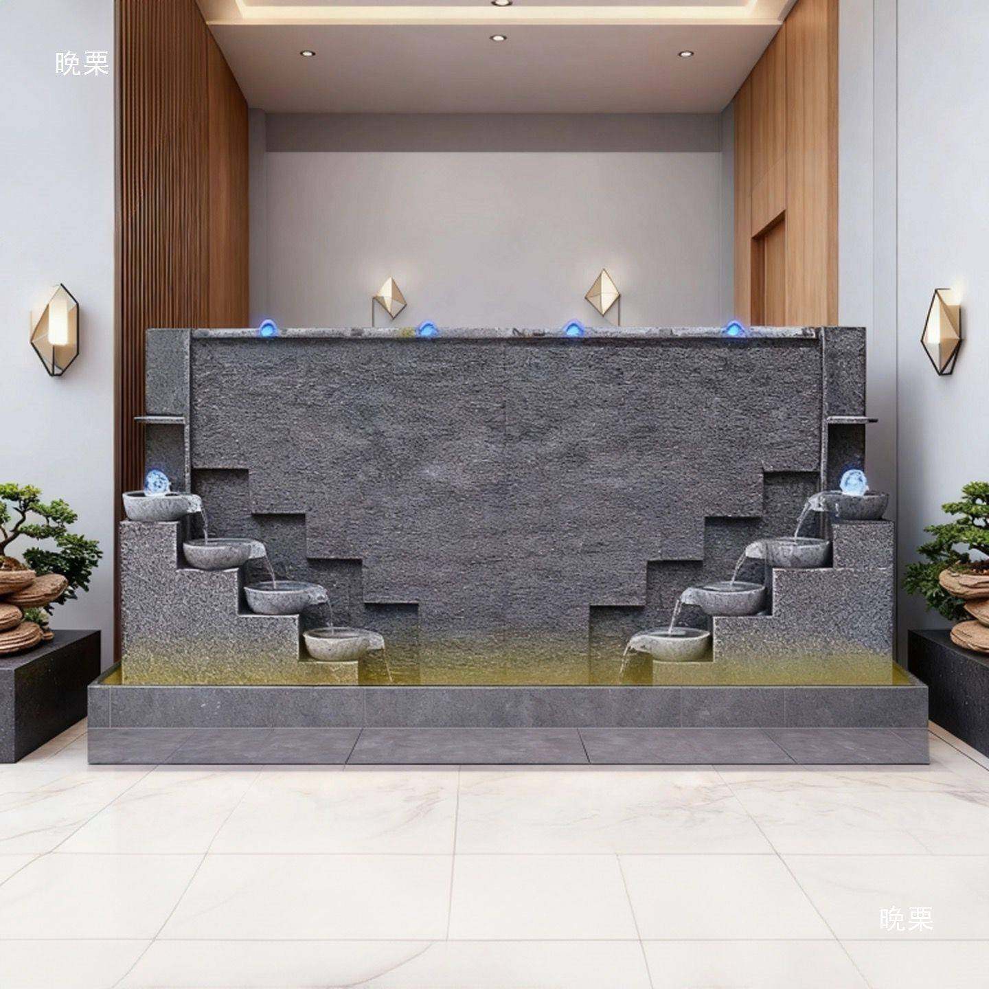 墅石材水幕墙水墙喷水景别景观开流业庭院屏风装饰落地泉XIT摆件,淘宝优惠券,粉丝福利购,淘宝优惠卷