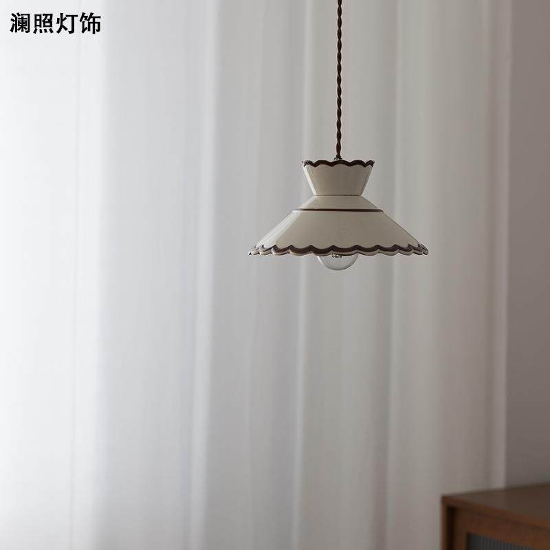 法式中古风手绘陶瓷吊灯餐厅床头玄关吧台过道日式复古奶油风灯具,淘宝优惠券,粉丝福利购,淘宝优惠卷