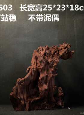 正品金丝红木天然树根件根根艺摆毛料禅意羊蹄甲然原自木木雕雕热