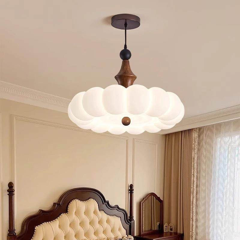 法式中古奶油风主卧室吊灯复古胡桃木色书房灯儿童房温馨护眼吊灯,淘宝优惠券,粉丝福利购,淘宝优惠卷