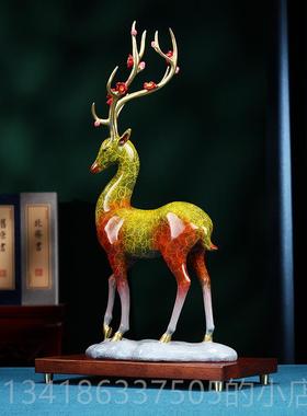 正品铜欣祥彩铜九色鹿梅花鹿摆家居件装饰品厅玄办公室开关业客礼