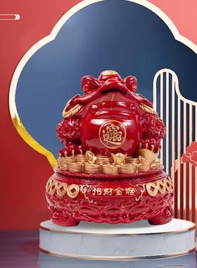 中式金蟾存钱罐客厅前家聚富储蓄罐台招财摆件蟾店铺蜍公居A042司