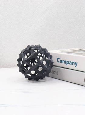 现代00简约金属镂空窝球创意圆球装饰品蜂板家居样间楼售部软装摆