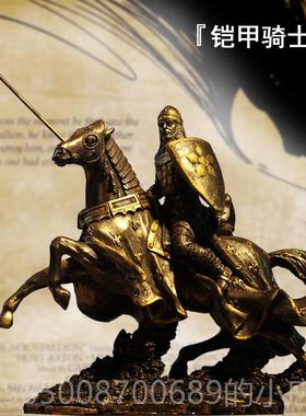 高档中世纪马武士甲模覆盔古罗盔型甲战士创意酒吧装饰工艺骑士战