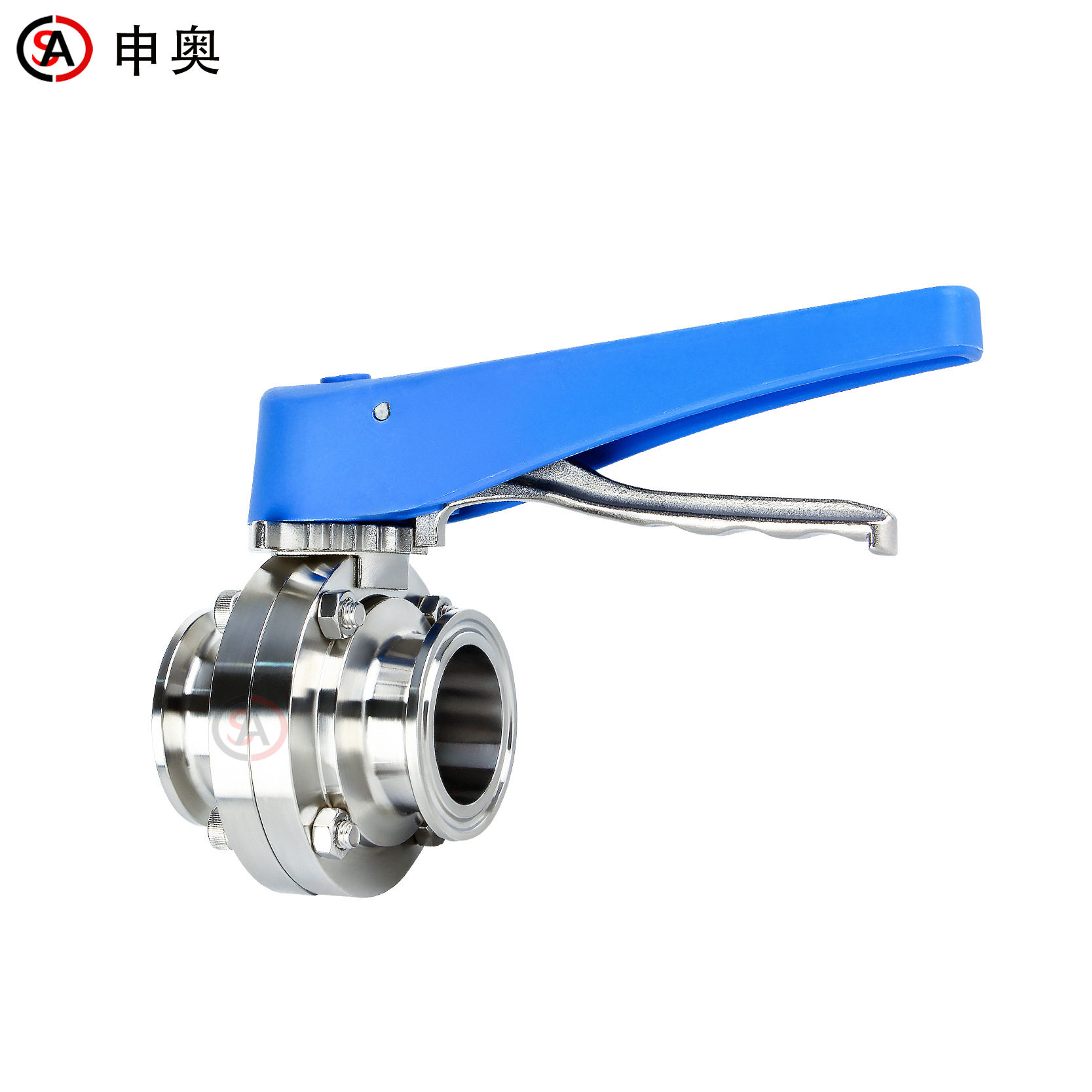 Sanitary stainless steel manual duckbill quick-install butterfly valve