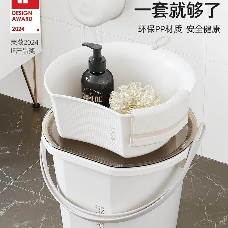 水校洗桶脸盆套装洗衣学桶生宿舍洗漱三件套住澡用75品盆带盖盆桶,淘宝优惠券,粉丝福利购,淘宝优惠卷