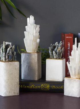 水矿YTI石晶簇摆件酒间店别墅客厅样板房玄桌关面电视柜软装装晶