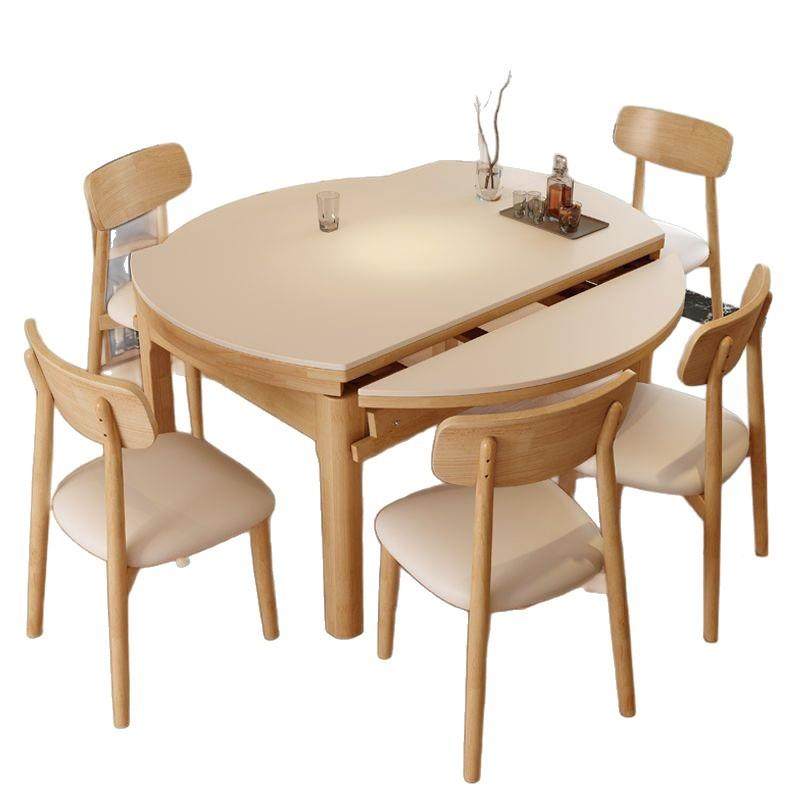 实木椅岩板123餐桌家用原色木现代简小户型奶油约风方圆两用伸缩,淘宝优惠券,粉丝福利购,淘宝优惠卷