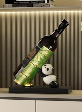 熊猫节高升创节意红酒酒架摆件轻奢高档斜放客餐厅eRj48Aw4边柜柜