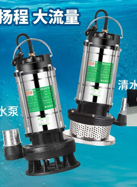 家用农用潜水磅抽水帮220v2寸清水泵污水泵吸水磅榜抽水邦棒镑