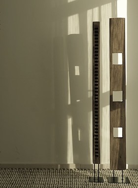 栗石《浮光掠影》复古装置艺术客厅落地摆件侘寂风民宿软装饰品