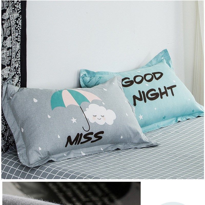 纯棉枕套包邮一对装 成人枕头套48x74cm100%全棉简约单人枕芯套罩,淘宝优惠券,粉丝福利购,淘宝优惠卷