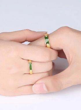 合金戒指 【2025新款】绿色戒指男女情侣指环可调节轻奢时尚不掉