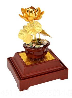 高档金箔具莲花荷花佛金花佛前供花佛供装饰佛堂摆设家居工装饰艺