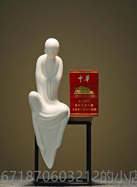高档国白瓷禅意物摆件客厅中佛像茶道新中式简约现创代意家人居装