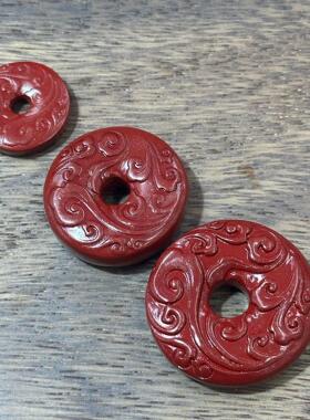 朱砂吊坠朱砂祥云平安扣女汽车钥匙扣朱砂平安扣