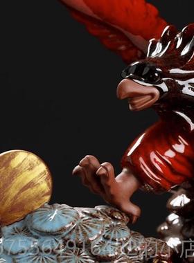 正品陶瓷摆展宏图雄件鹰家居客玄关办公室厅桌面装饰品老鹰工艺大