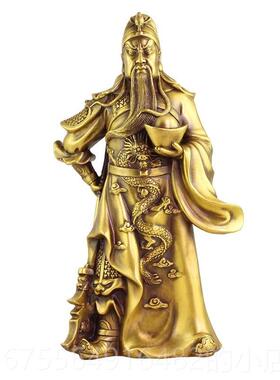 正品纯铜元宝关公爷财件神摆关二品神像客厅店铺开业装饰品佛像工