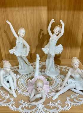 外贸西洋人物芭蕾少女雅致陶瓷人物瓷偶弹钢琴摆件桌面展厅收藏品