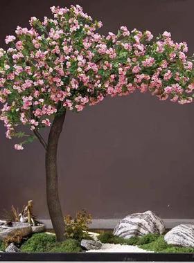 仿真海棠花树人造假花树庭院别墅酒店餐厅展馆装饰道具布景