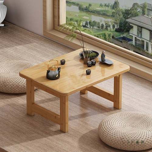 电折叠飘窗桌楠竹实质小可炕几床上茶桌子学习脑小木户DMH型收纳 - 图2