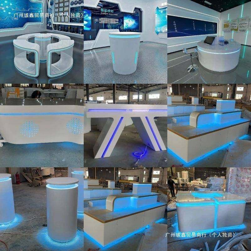 中岛异展示台JUA台展形厅科技发光圆形展示柜展体验多层展柜,淘宝优惠券,粉丝福利购,淘宝优惠卷