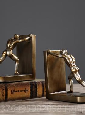 新款北简约创意书房客厅酒柜欧装靠饰品摆件书挡 书 立摆设工书艺