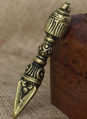 尼泊尔手工铜制普巴金刚橛普巴长约9厘米小巧便携