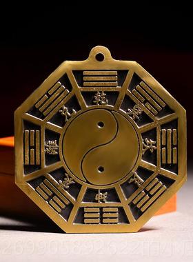 正品五八卦福八卦镜子家用门口玄关行客厅卧镜室挂件门太极纯铜冲