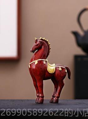 正品陶瓷唐马件招财厅书房酒工柜摆办公室桌面装饰品动物马客艺品