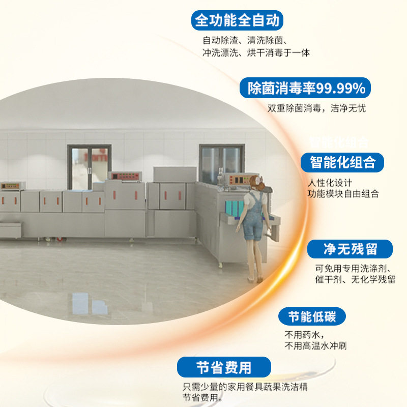 Hotel dishwasher commercial restaurant canteen catering hotel large fully automatic tableware washing and drying