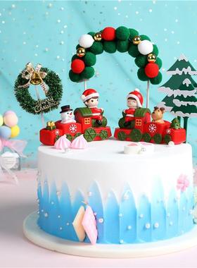 圣诞树脂工艺品小火车生日蛋糕烘焙汽车摆件装饰家居车载可爱公仔