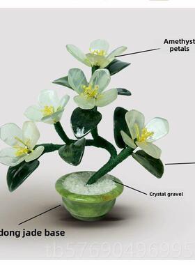 新款古典风柜格玉石电视摆件中国风意酒柜禅茶几玄关家居古装饰风