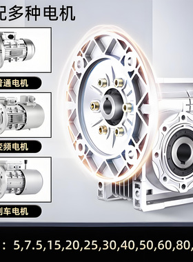 蜗轮蜗杆减速机NMRV040减速机配三相电机用铝合金RV系列减速器