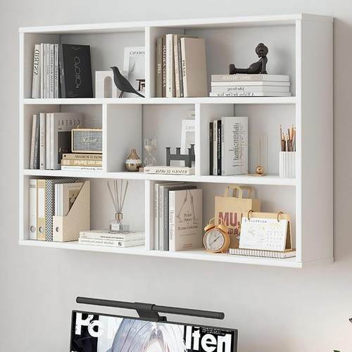 木吊柜墙柜卧室家538悬空柜实子墙上打孔书架壁壁挂式阳台收用纳 - 图1