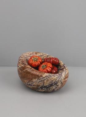 家欧厅式轻奢极简大1125理石鸟窝鸟巢收纳摆件客厅餐样板房居碟装