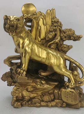 铜粉之铜家生肖虎摆件上山虎虎啸铜山河器工艺品居HHA家摆件