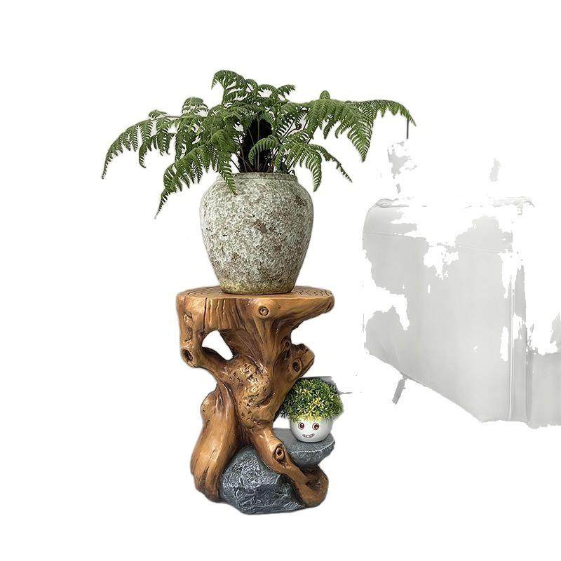 假山流水喷泉花摆件木雕树脂工仿艺根品底座QFR架盆景置物架装饰,淘宝优惠券,粉丝福利购,淘宝优惠卷