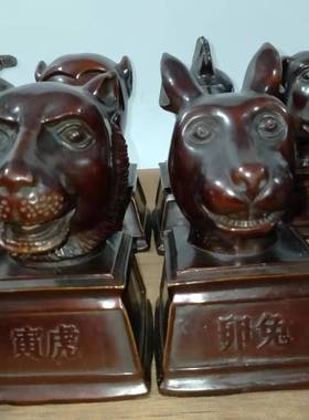 铜工品十二生肖艺动物头像雕像铜圆明园十二肖生兽首铜雕摆件
