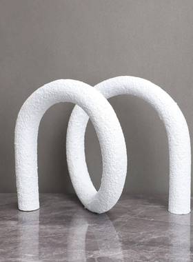 式树卧脂欧白色0102M打结家摆件样板房售楼部室客厅餐厅居桌面摆