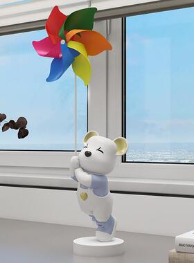 可爱车客厅桌面风电视柜前台熊背景ABX工艺品摆件