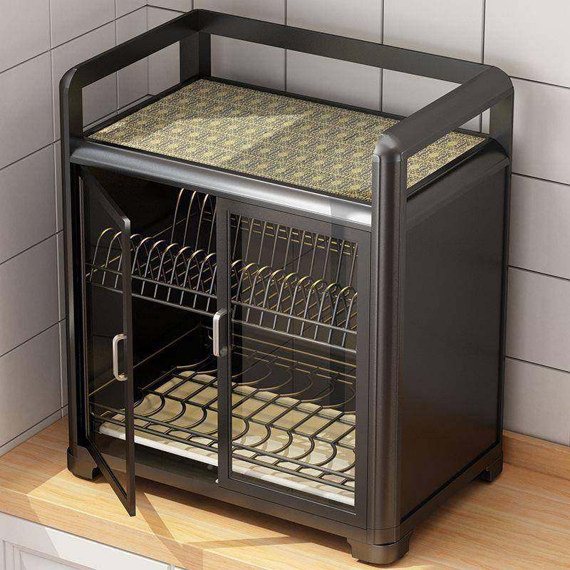 碗柜厨房置层物架多台面密封防尘铝金合橱柜放碗碟盘沥水子收XJE,淘宝优惠券,粉丝福利购,淘宝优惠卷