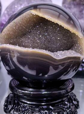 乌拉圭紫水晶开口笑摆件聚宝盆紫晶簇原石消磁石客厅紫晶洞装饰品