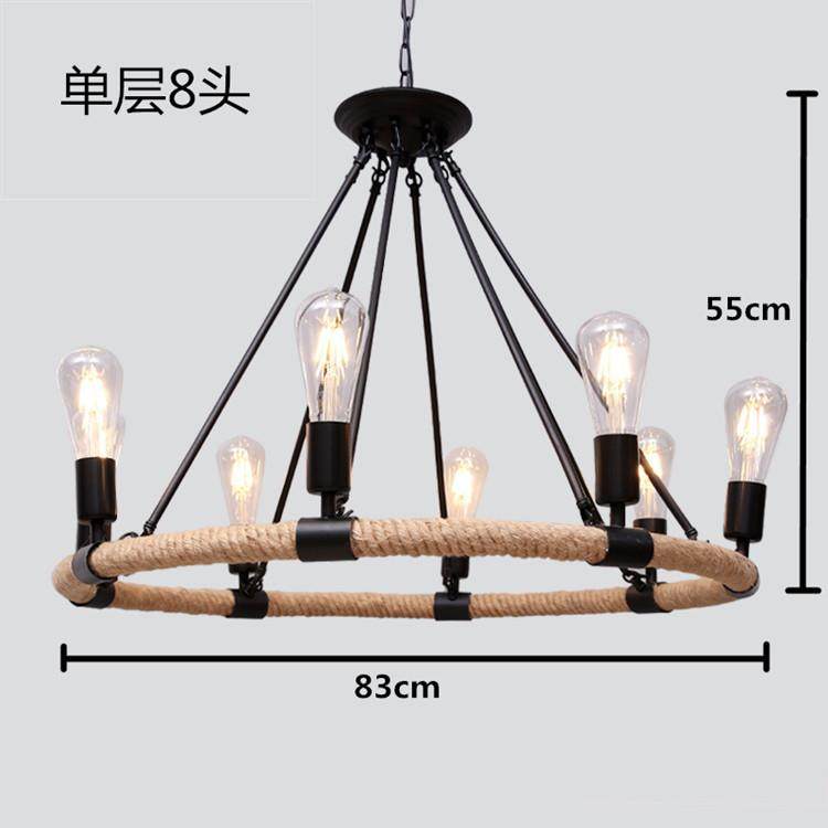 复古工业风吊灯酒吧餐厅服装店美式创意loft铁艺麻绳怀旧个性灯具,淘宝优惠券,粉丝福利购,淘宝优惠卷